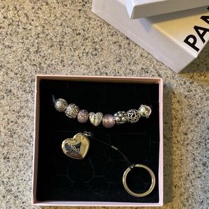 Pandora bracelet and 8 charms